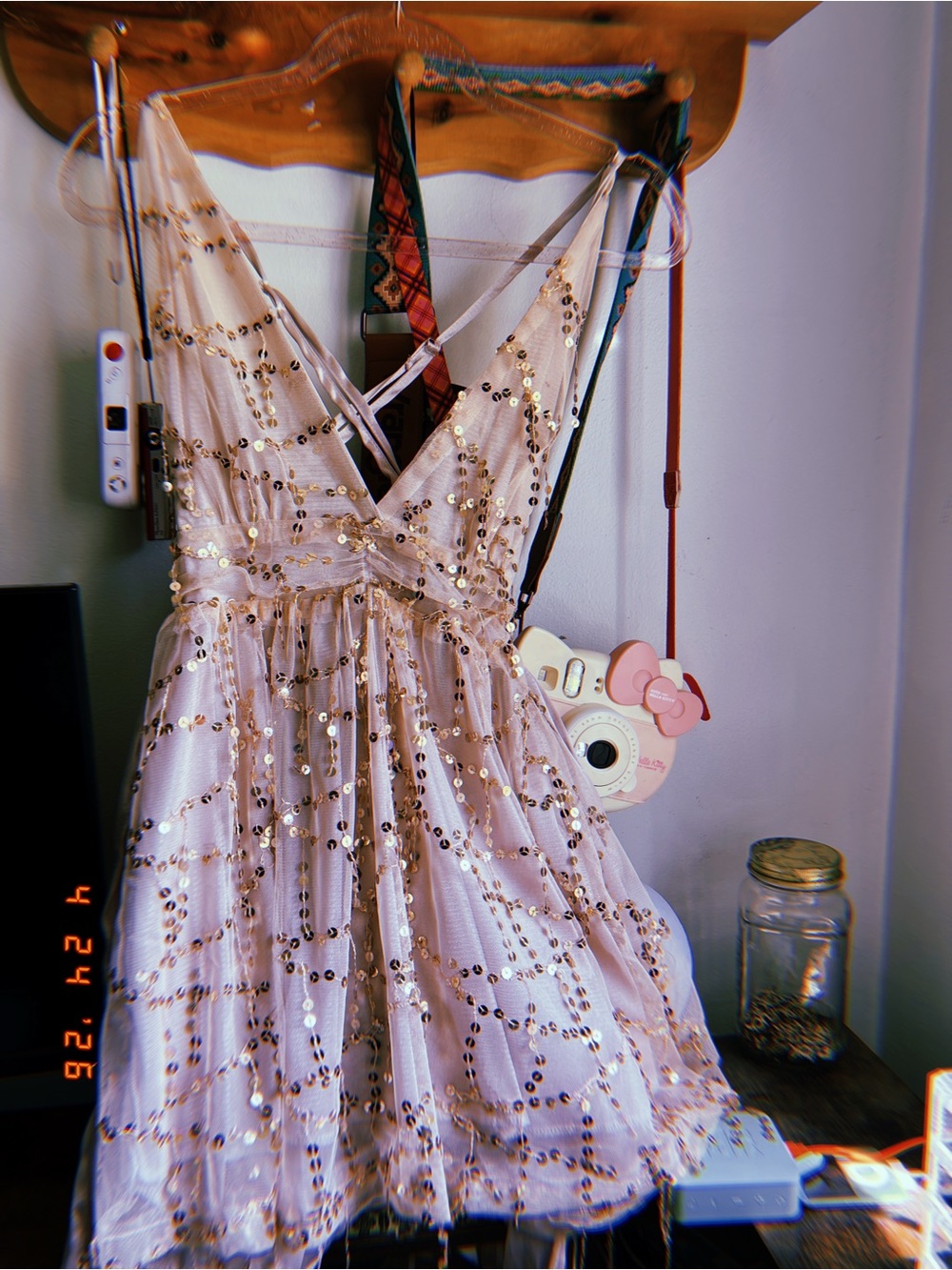 Sequin Embellished Pink Party Dress